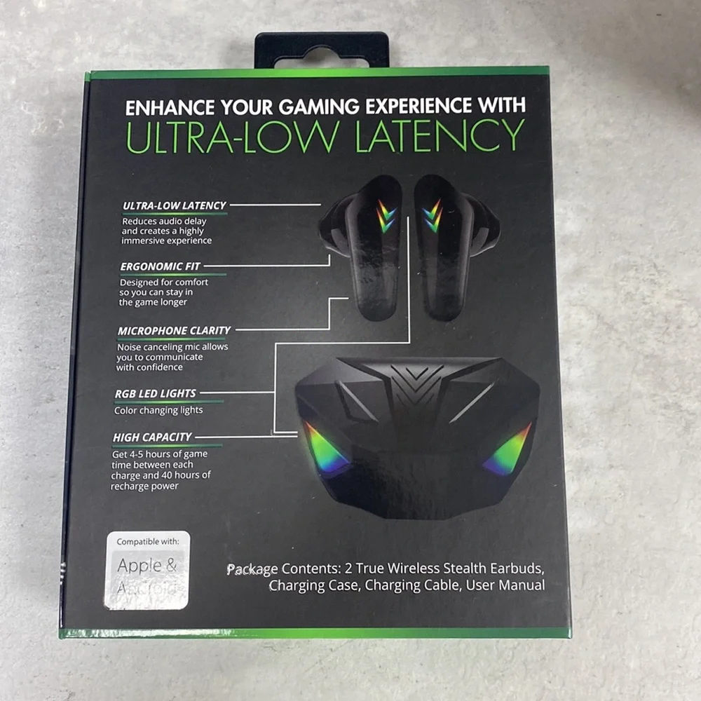 True wireless GAMING ear buds! Led display, ultra low latency